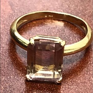 Genuine Ametrine 14k gold ring